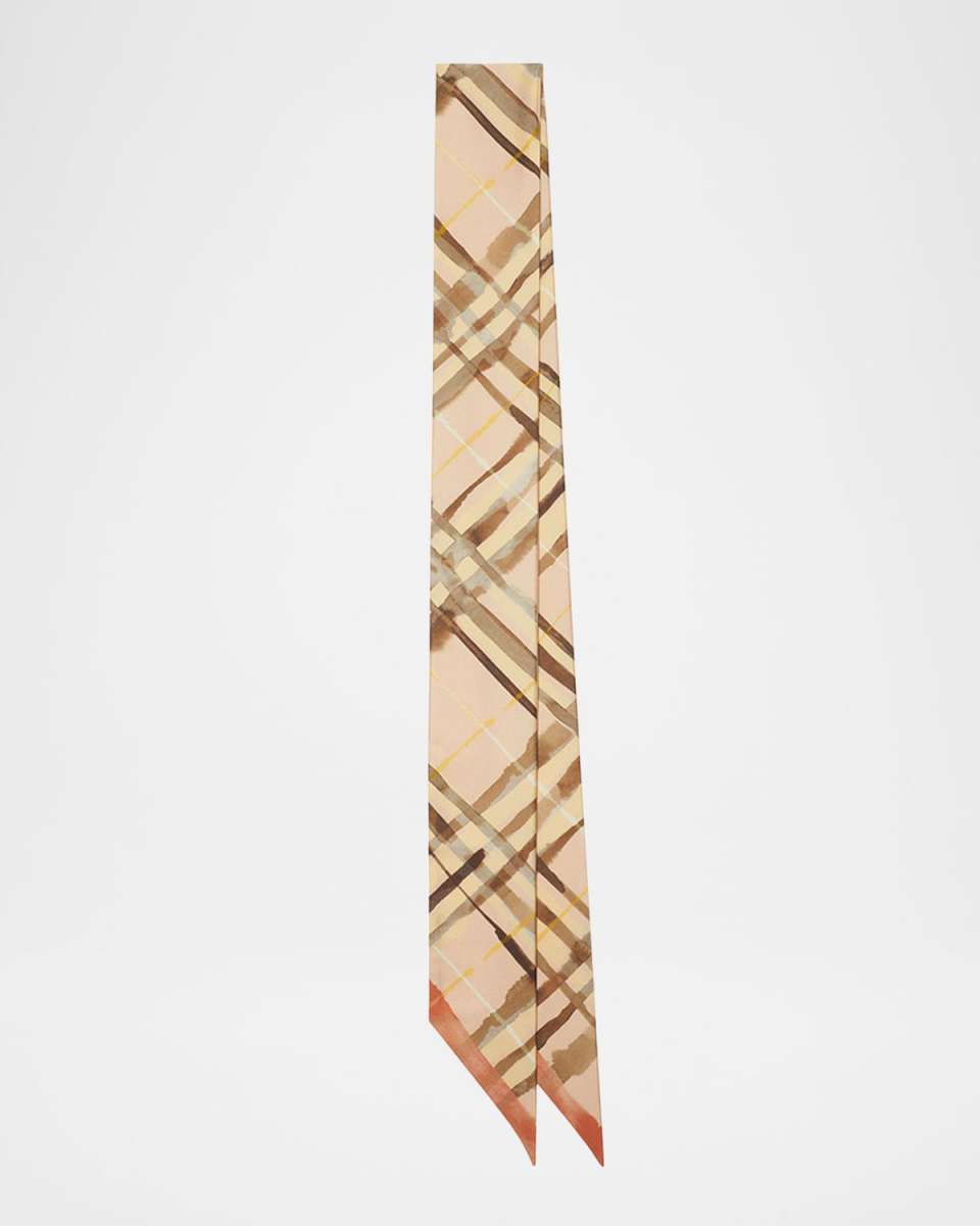 Silk Water Color Skinny Scarf